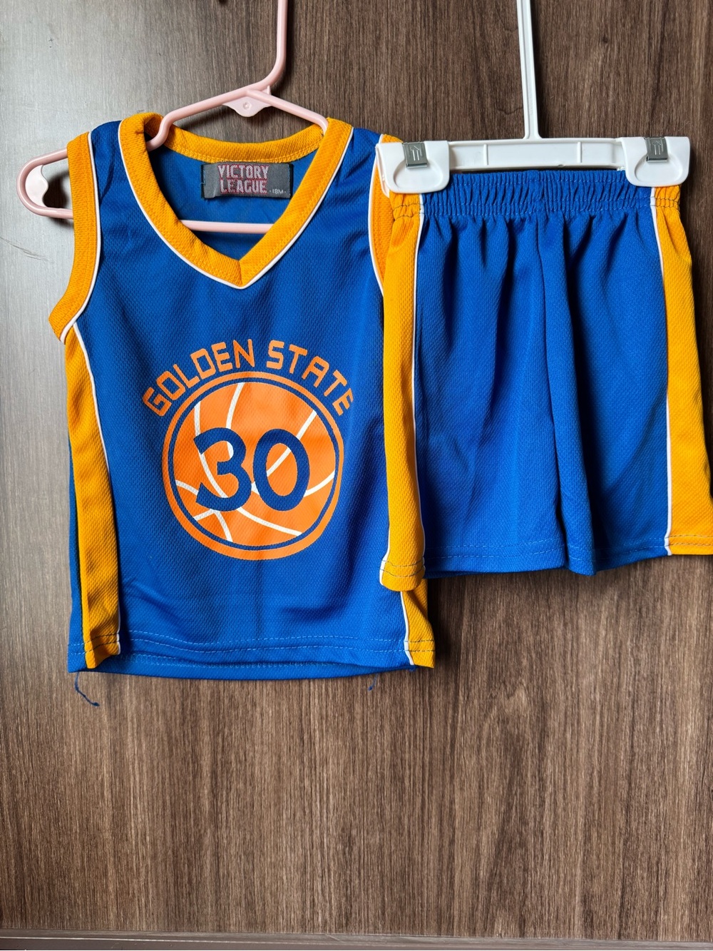 Victory League Kids' Blue & Yellow Basketball Jersey Set